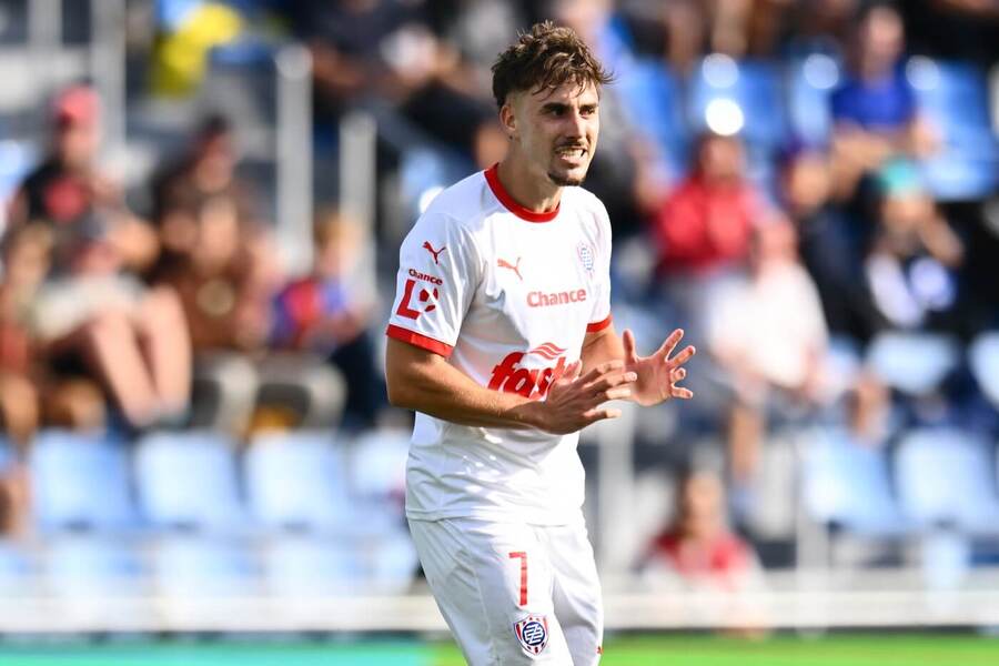 Štěpán Langer během zápasu Zbrojovky v&nbsp;Mladé Boleslavi
